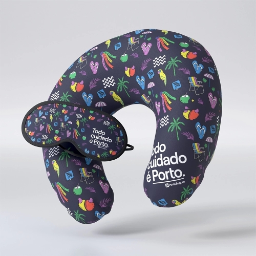 Kit Viagem 2 - Almofada de pescoço + Máscara de dormir-KTVG2