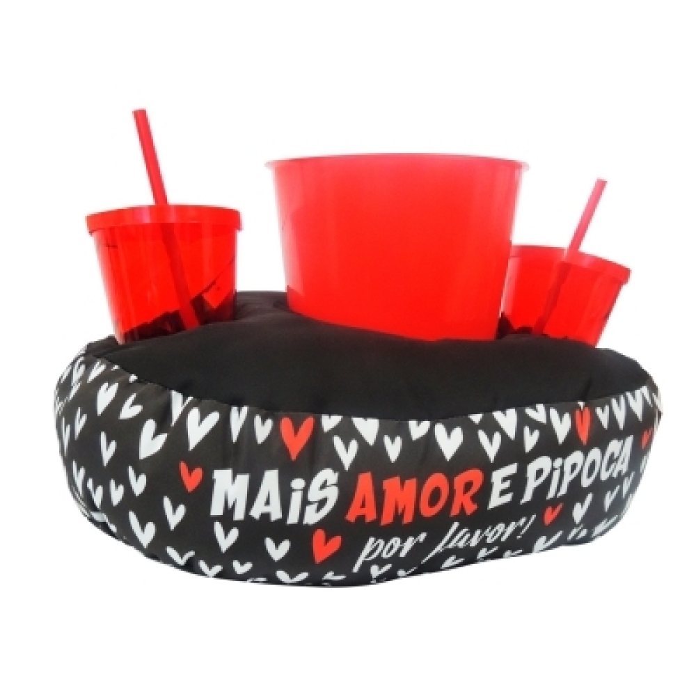 Almofada Porta Pipoca Coração Dia dos Namorados-ALMPIP