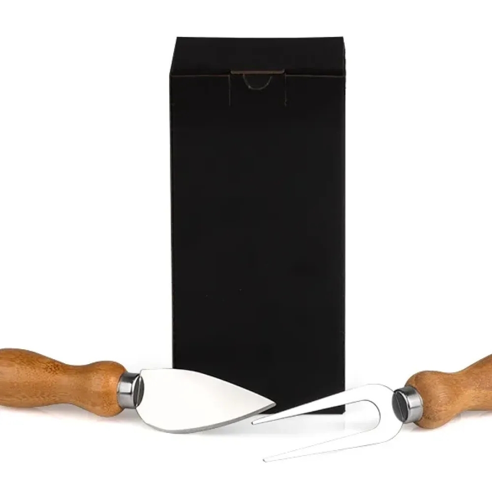 CONJ PARA QUEIJO MADEIRA/INOX - 2 PÇS