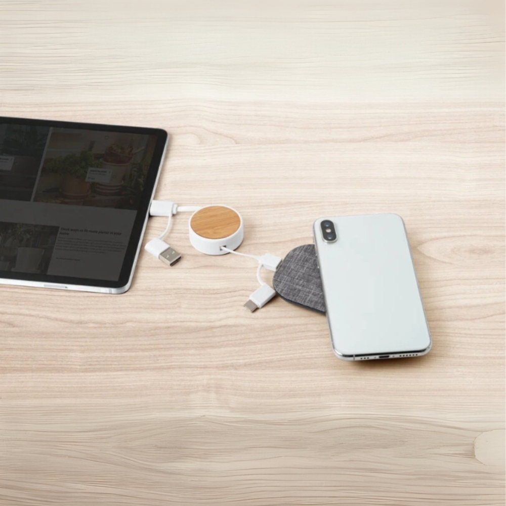 Cabo Retrátil Hub USB Carregador Celular 4 em 1