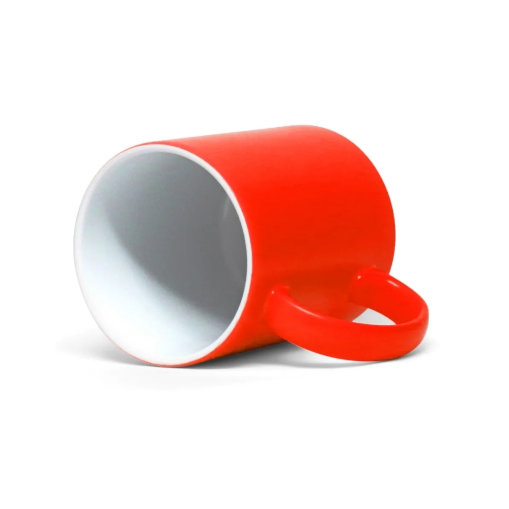Caneca para Sublimação de Cerâmica Neon Laranja Fosco