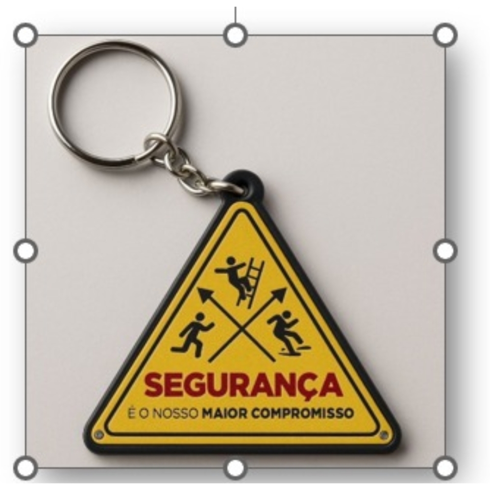 Chaveiro emborrachado formato de triangulo na medida 5x5cm-CHEM01