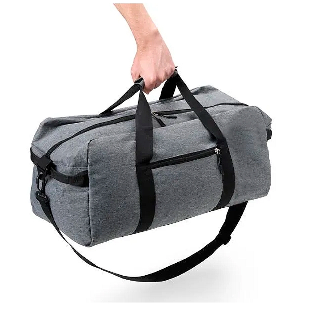 MALA ESPORTIVA EM POLYESTER 300D - MELANGE CINZA - 31L