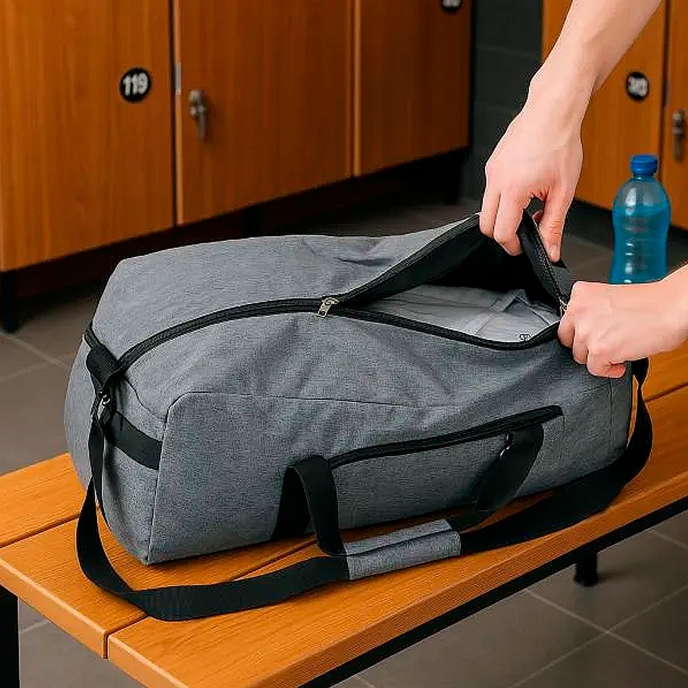 MALA ESPORTIVA EM POLYESTER 300D - MELANGE CINZA - 31L